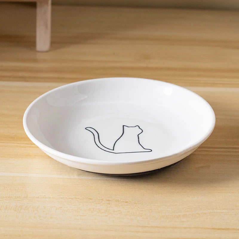 A2 Color Ceramic Cat Food Bowl with Non-Slip Base for Kittens