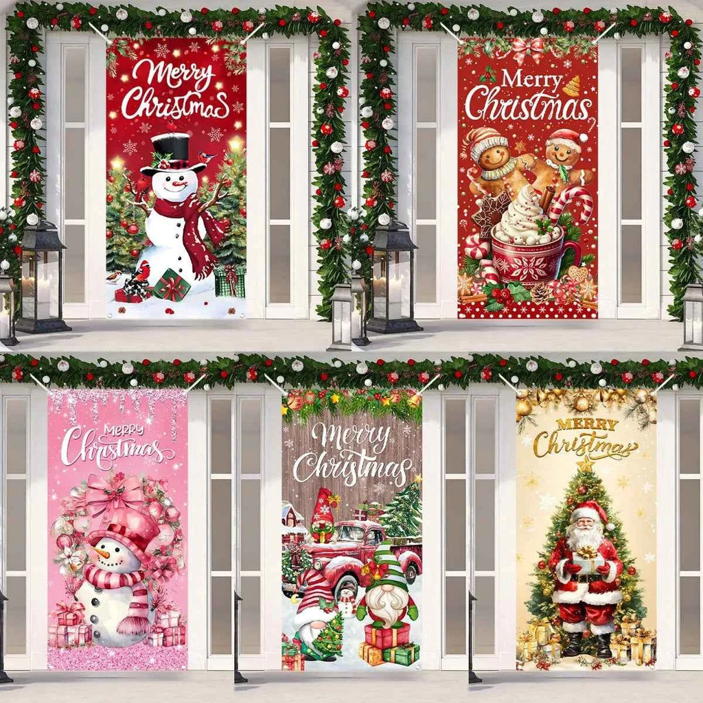 Christmas Door Banner Merry Christmas Decor for Home 2025 Xmas Hanging Wall Door Decor Navidad Noel Happy New Year Gift 2026