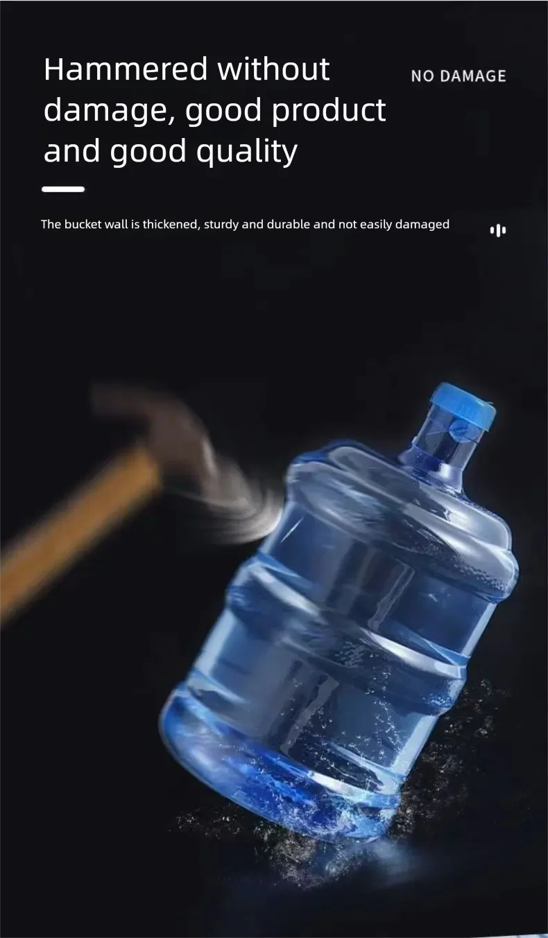 7.5L Water Bottle with Cap, Food Grade Blue Transparent Plastic, for Water Dispenser, Home/Office Use