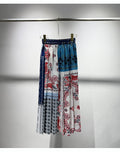 2025 Early Autumn New Design Limited Edition Color-Plaid Retro Print A-line Long Dress Loose Half-Length Skirt Women