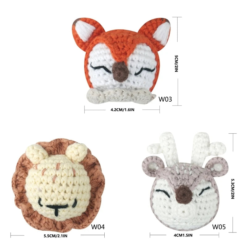 Crochet Animal Baby Pacifier Clip Accessories Handmade Knitted Bunny Teether Beads Newborn Nipple Clip Dummy Soother Holder Toy