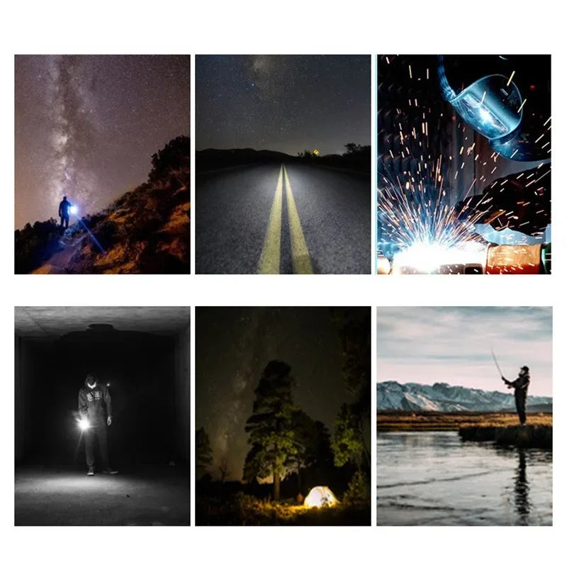 Headlight, strong light, super bright, rechargeable fishing light, long-range, super bright, head mounted mining lamp flashlight