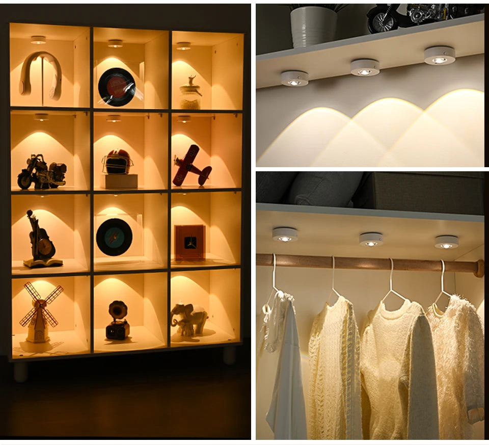 RGB White Led Night Light with IR Remote Control Rechargeable Lamp Wireless Under Cabinet Lights Spotlight for Display Closet