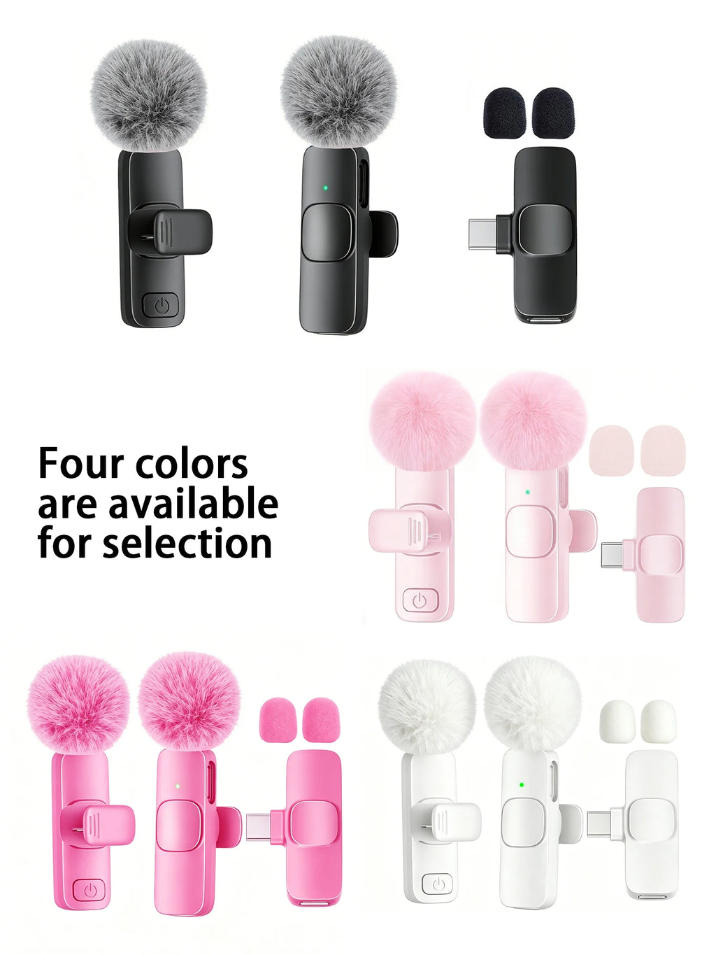 Type-C Port Professional Wireless Lavalier Microphone for Smartphones, Computers, Tablets, Plug and Play