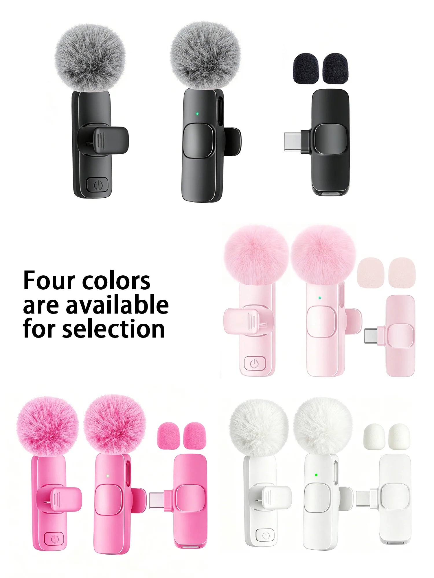Type-C Port Professional Wireless Lavalier Microphone for Smartphones, Computers, Tablets, Plug and Play