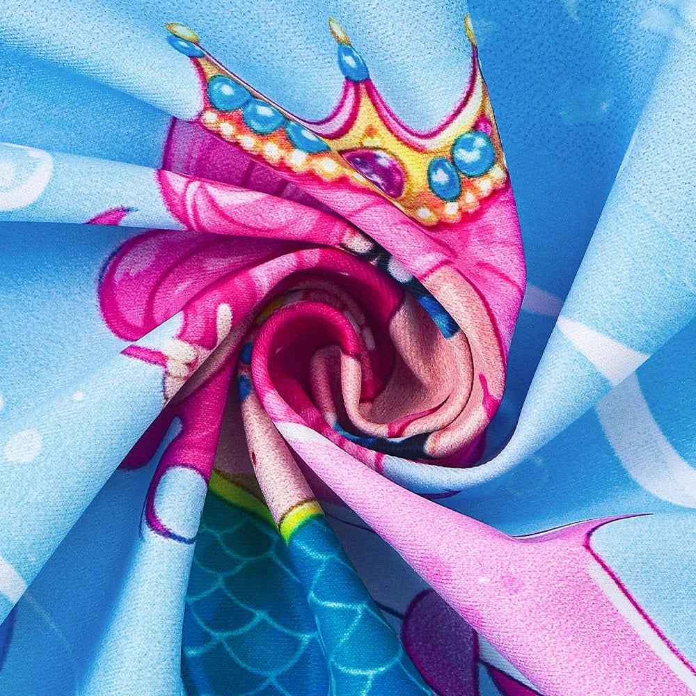 Baby Toddler Girl Long Sleeve Ruffle Swimsuit Lovely Cartoon Mermaid Princess Bathing Suit Summer Swim Costume for Surfing