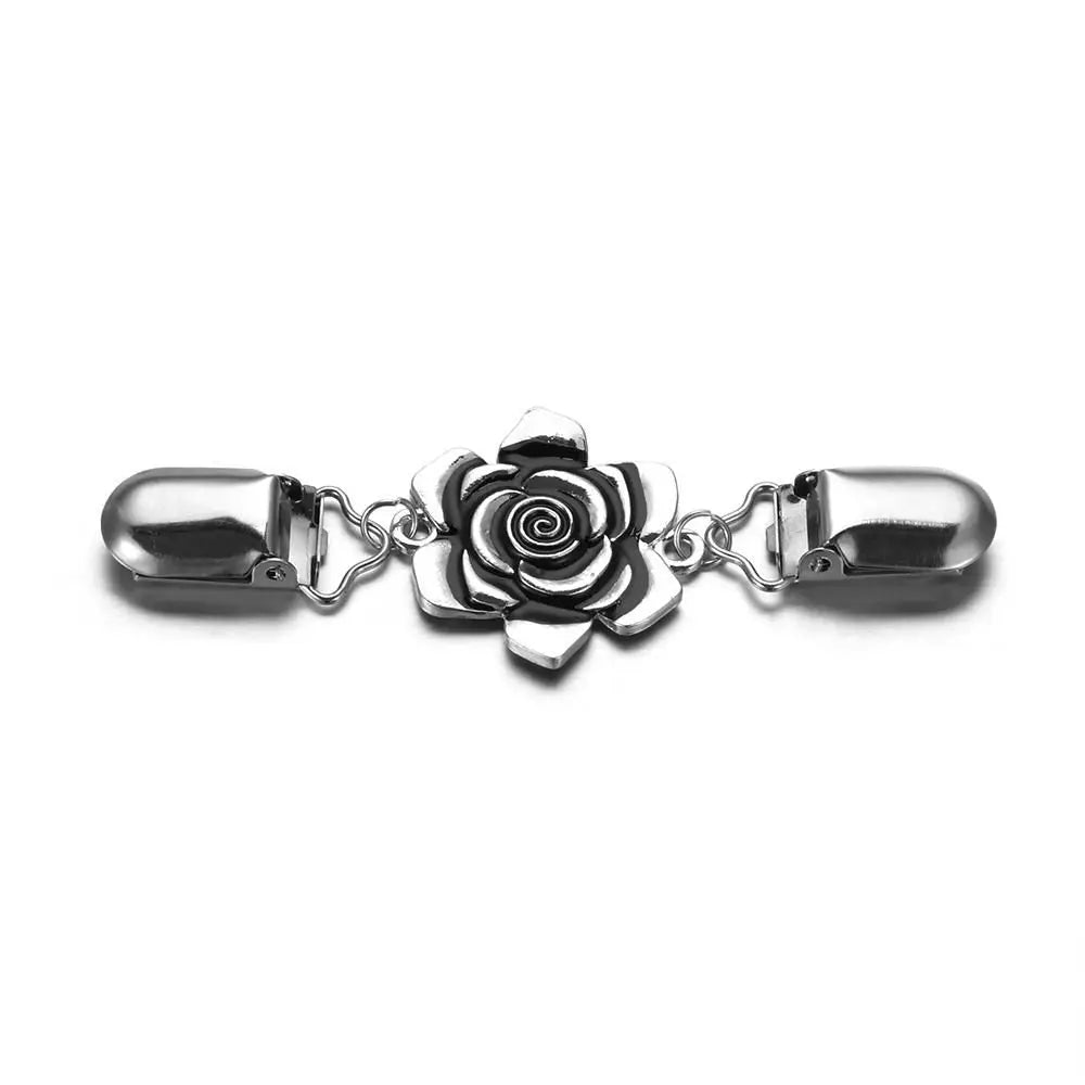 Rhinestone Clothing Metal Holder Sweater Shawl Clips Duck-mouth Plated Clasps Cardigan Collar Clip Butterfly Bow Brooches