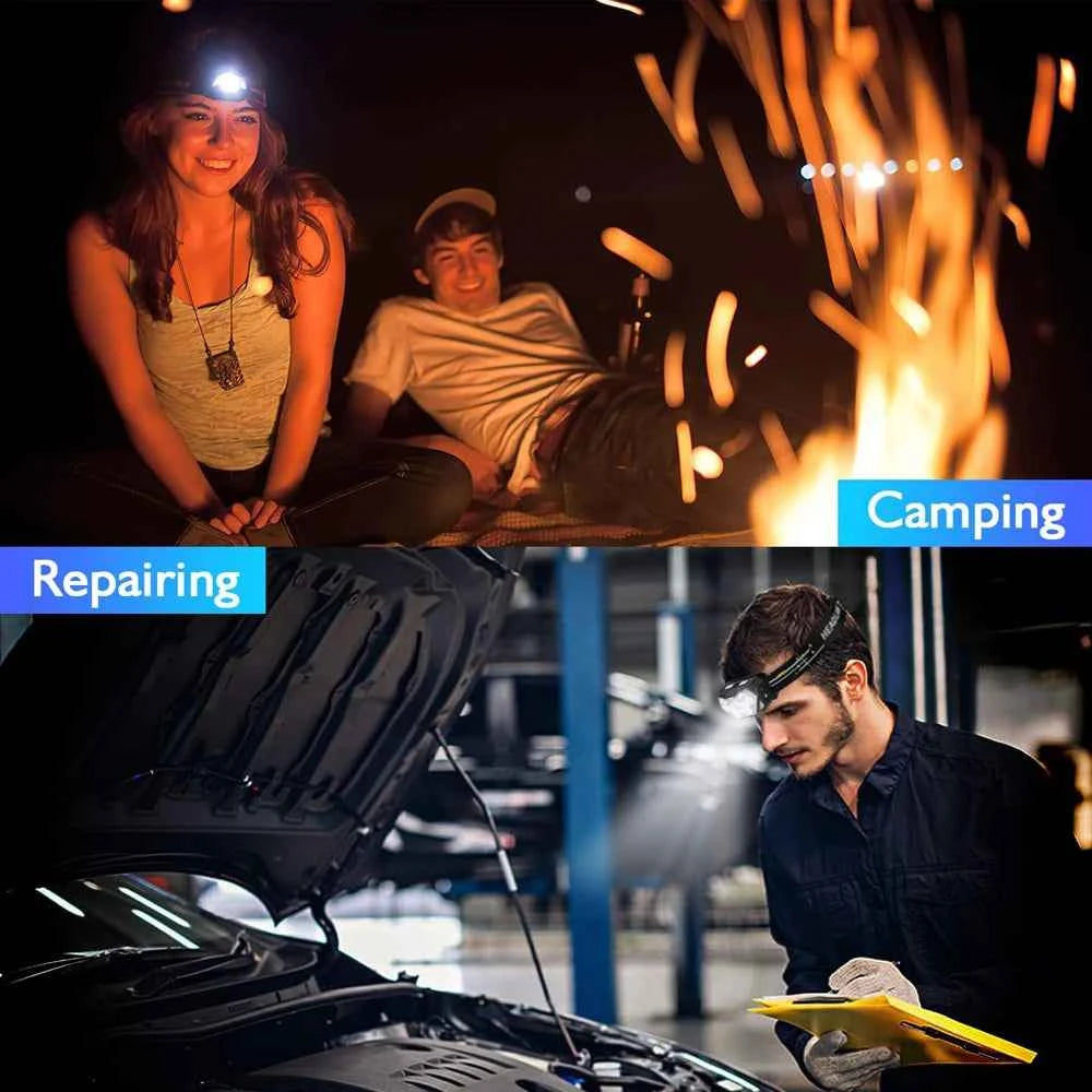 9 Led Strong Light Headlamp USB Rechageable Motion Sensor Headlight Portable Fishing Camping Outdoor Head Lamp Work Flashlight