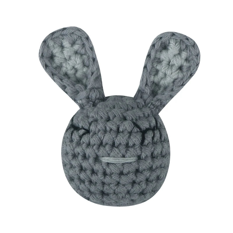 Crochet Animal Baby Pacifier Clip Accessories Handmade Knitted Bunny Teether Beads Newborn Nipple Clip Dummy Soother Holder Toy