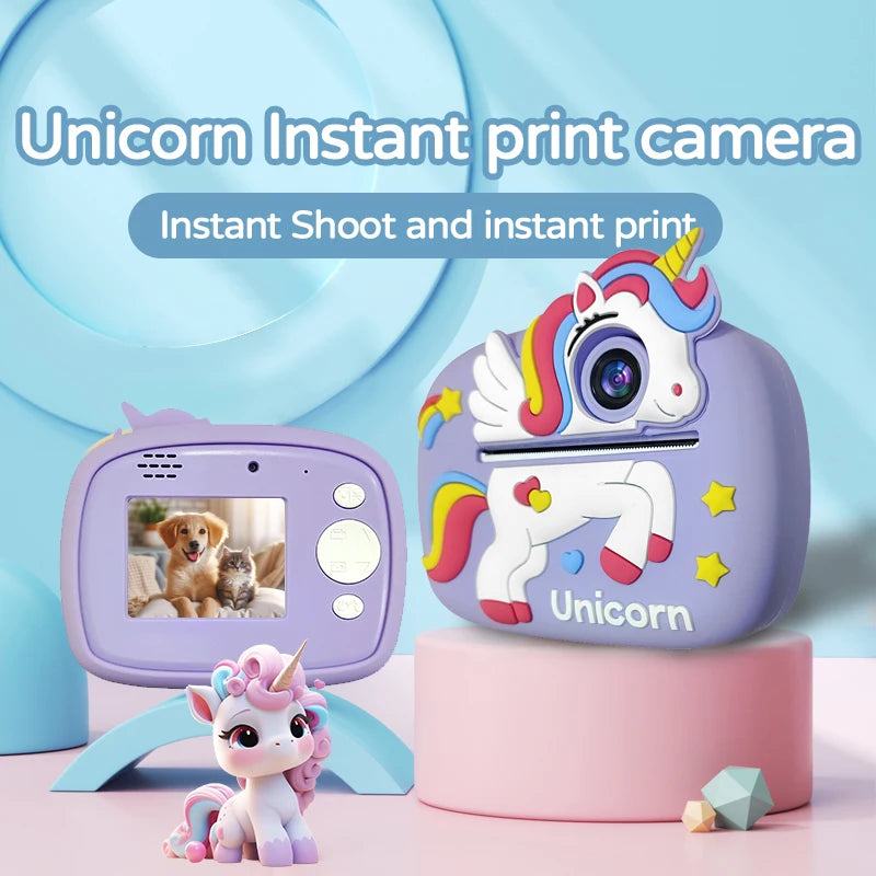Kids Camera Instant Print 1080P HD Toddler Digital Video Camera 2.4-Inch Toy for Girls Boys Age 3-12 Christmas Birthday Gift