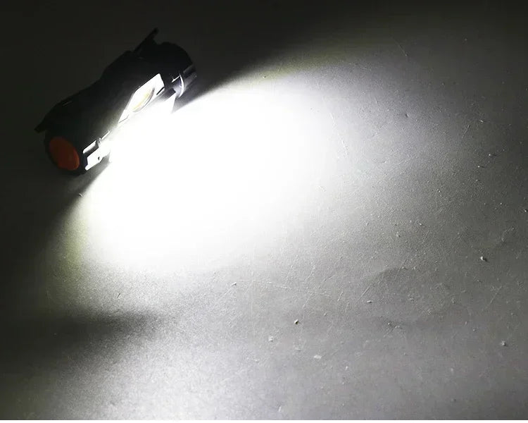 Super Bright LED Headlamp Rechargeable Waterproof Flashlight With XPE COB Beads And Tail Magnet Dual Light Sources Work Light