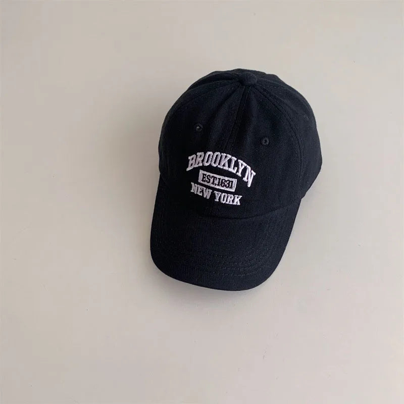 Summer Baby Baseball Hat Letter Embroidery Kids Peaked Cap for Boy Girl Solid Color Children Adjustable Sun Hats Gorras 아기모자