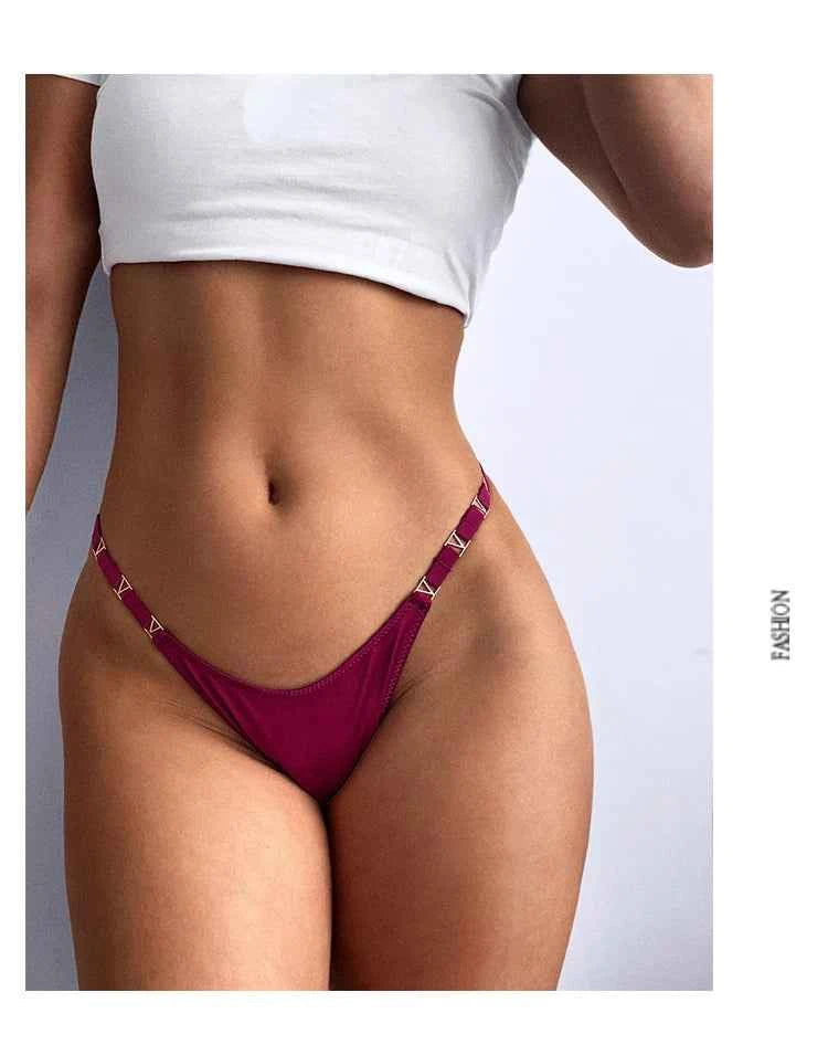 Seamless Sexy Thong Women Underwear Briefs Panties Zebra Flower Low Rise Luxury Metal Buckle G String Bikini Girls Female Panty