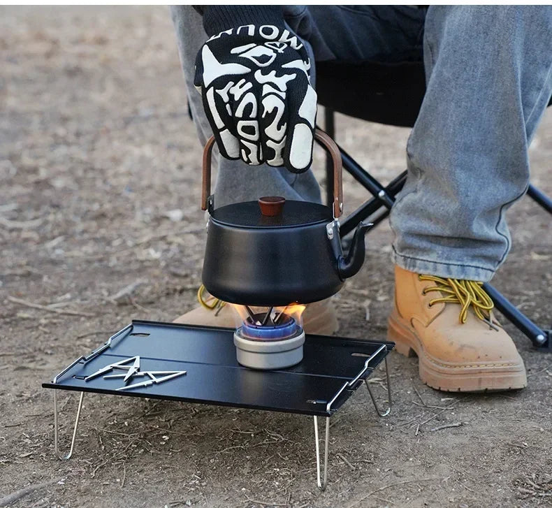 Alcohol Stove Pot Stand Portable Water Kettle Holder Detachable Four-corner Kettle Bracket Outdoor Camping Accessories Tool