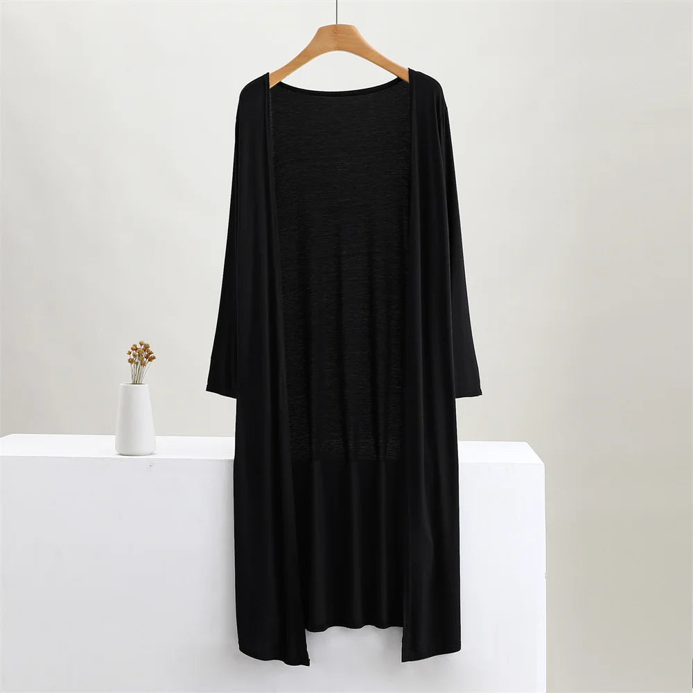 Summer Autumn 12 Colors Women Modal Long Cardigan Female Cotton Sweater Cardigans Long Sleeve Women Casual Coat Ladies Outerwear