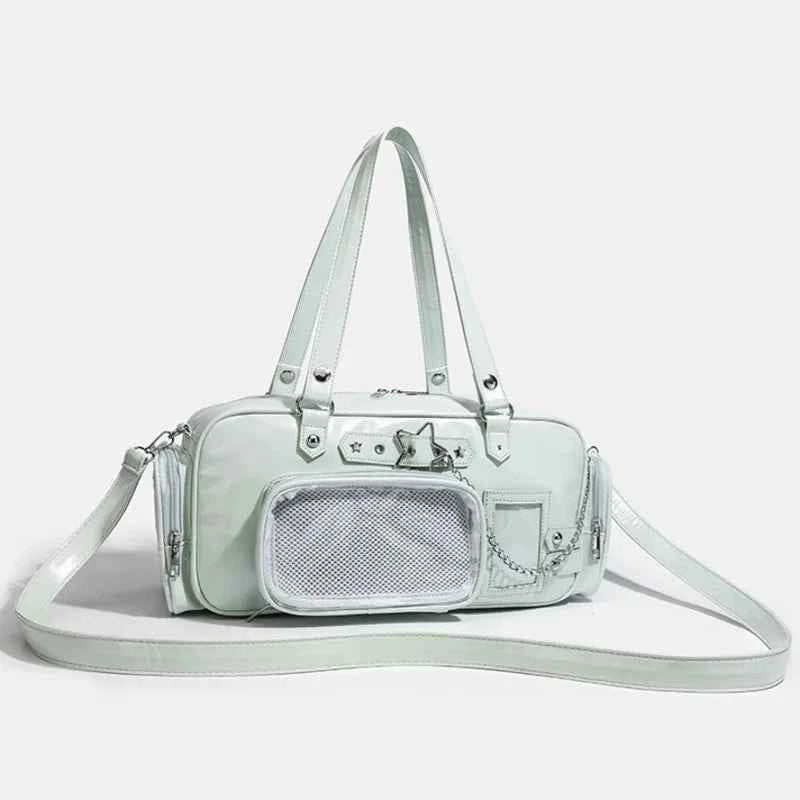 Star Chain Y2k Harajuku Shoulder Itabag Blue Lolita Girl Pain Bags Transparent Japanese Crossbody Bag New Concert Korean Handbag
