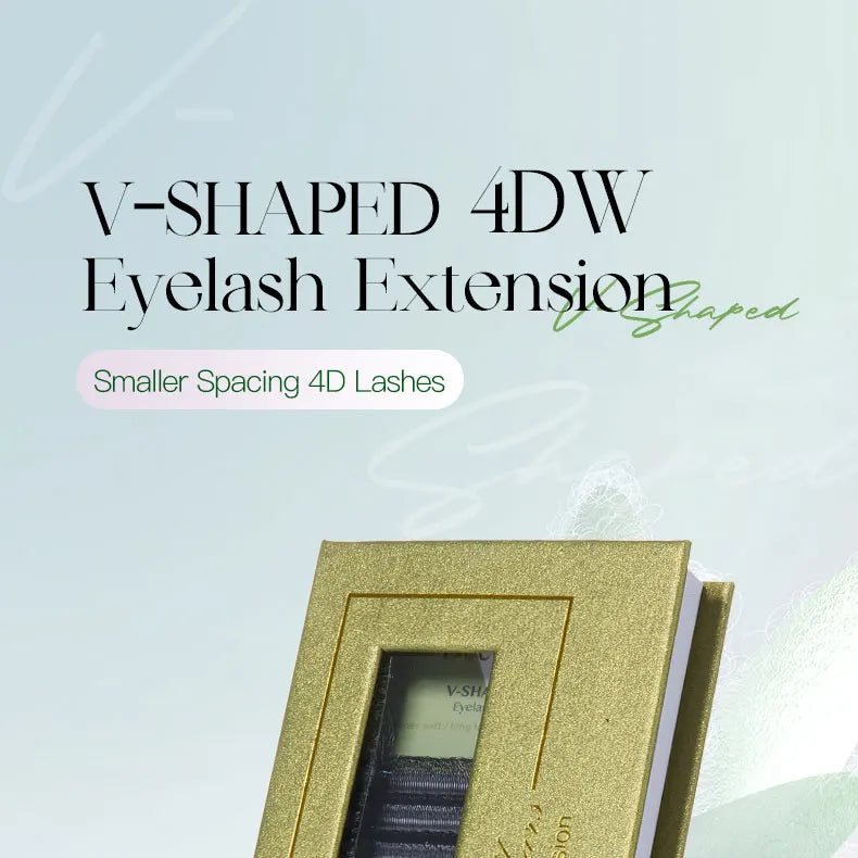 DeceMars V-shaped 4D eyelash extensions Matte Black 12 Rows/Tray for Makeup