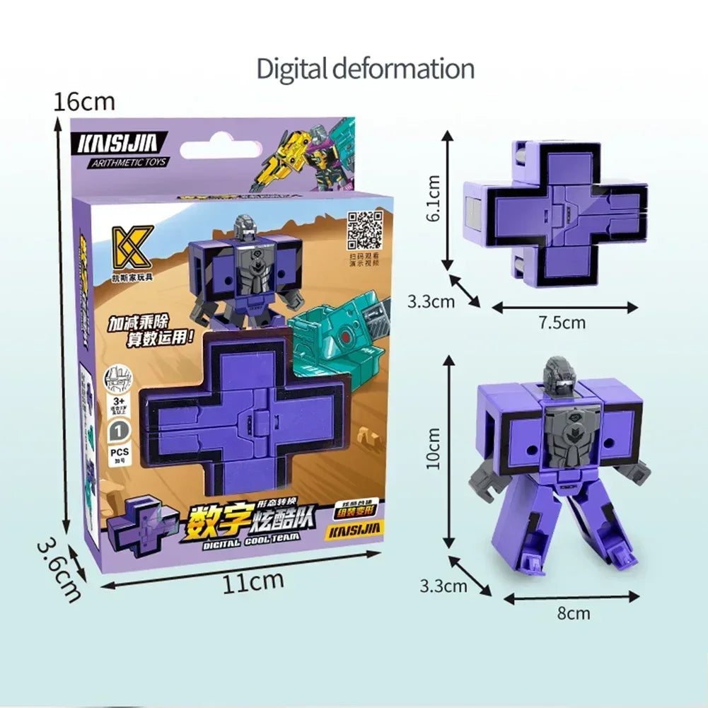 Kids Educational Deformation Toys: Digital Number Bots & Tank Warrior Transformation Robots