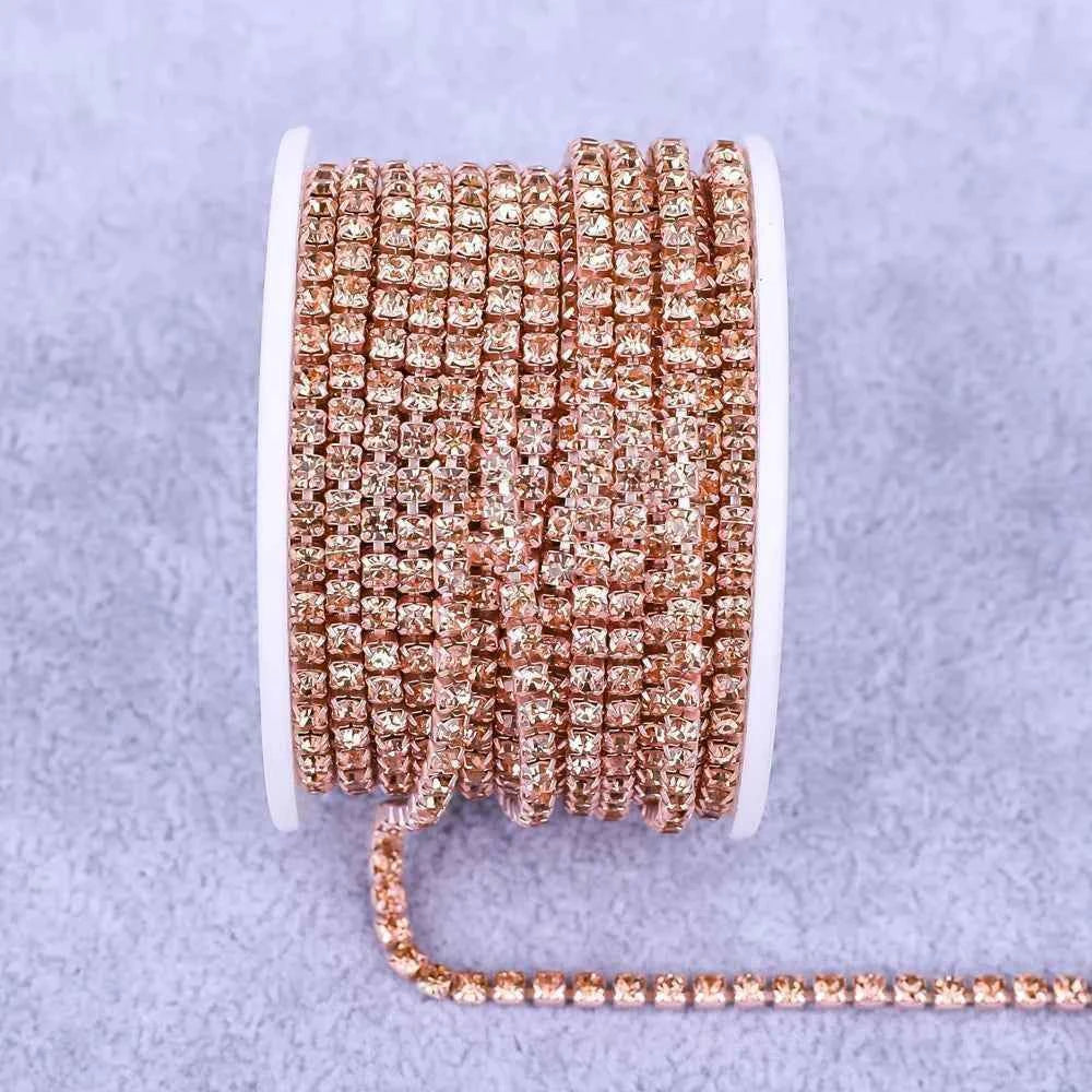 All Color Claw Chain Electrophoresi Rhinestones Trim Stone Gold Diamond Strass Decorative Applique Crystal Trimmings For Dresses