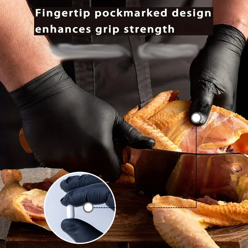 Disposable Nitrile Black Gloves Washing Xl Tableware Latex Free PVC Gloves Housework Car Industry Gardening Pet Cooking Tools