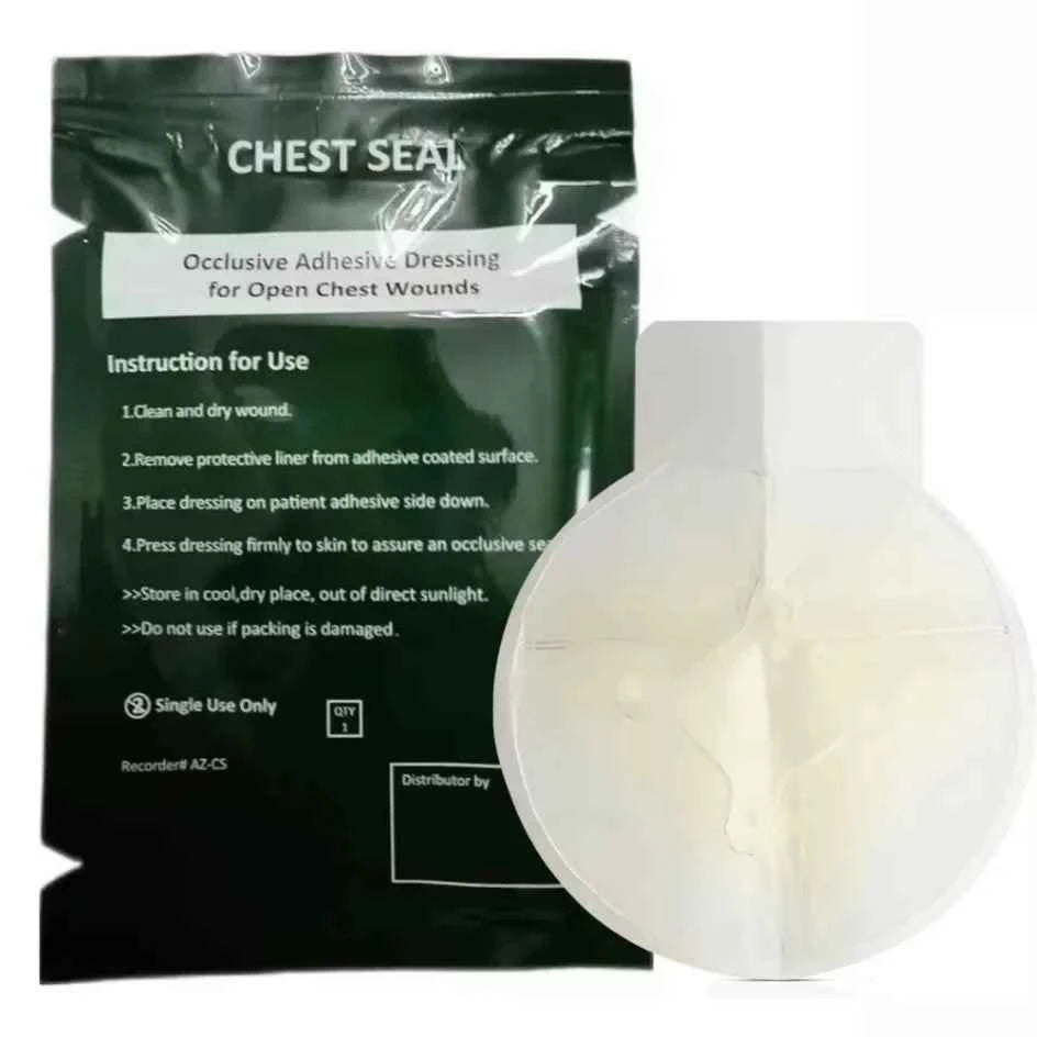 Chest Seal Wound Care for Emergency or Tactical Situations Advanced Adhesive Sterile Transparent Lightweight Vent Life-Saving
