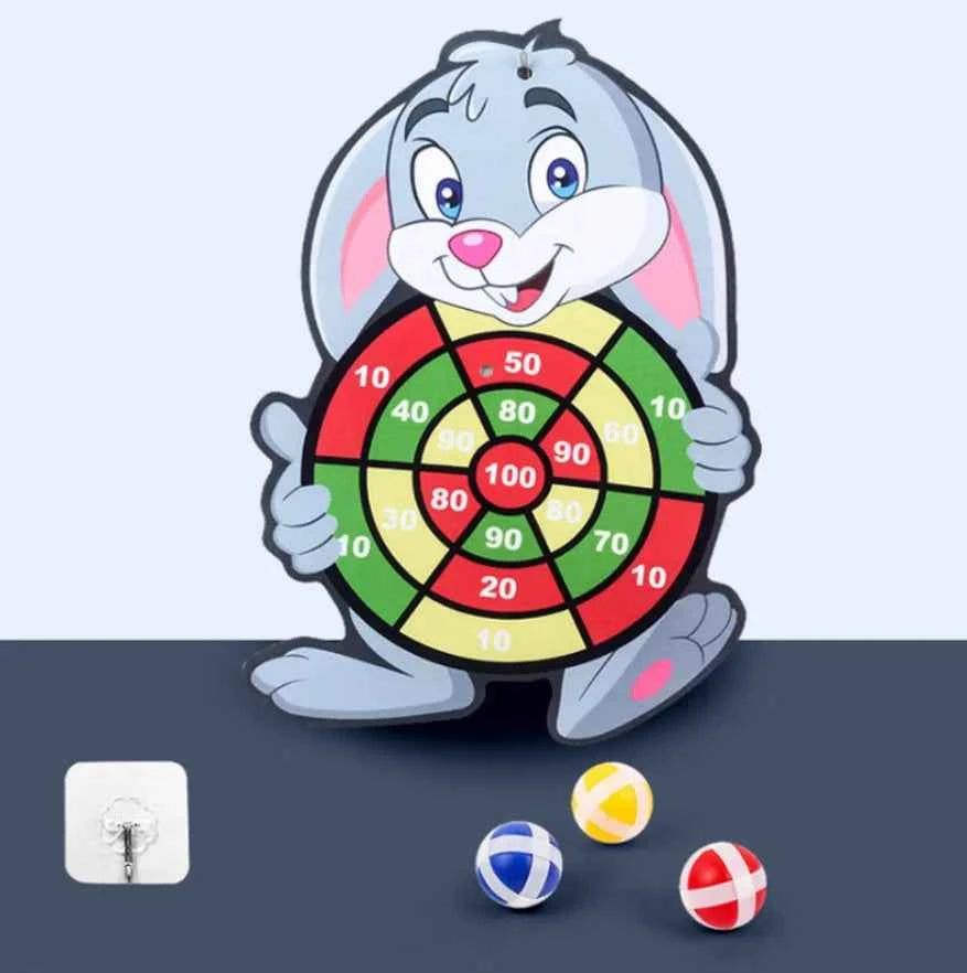 Child Montessori Toys for Kids 2 to 4 Years Old - Cartoon Animal Dart Board Sticky Ball Family Interactive Educational Toys