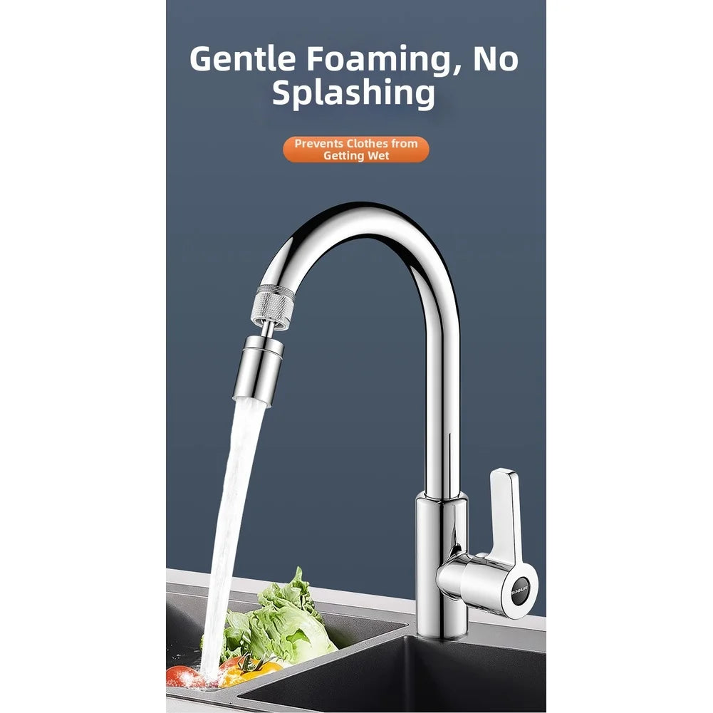 360 Degree Rotating Kitchen Faucet Extender With 3 Modes Spray Shower Stream For Splash Prevention Silver Adapter Included