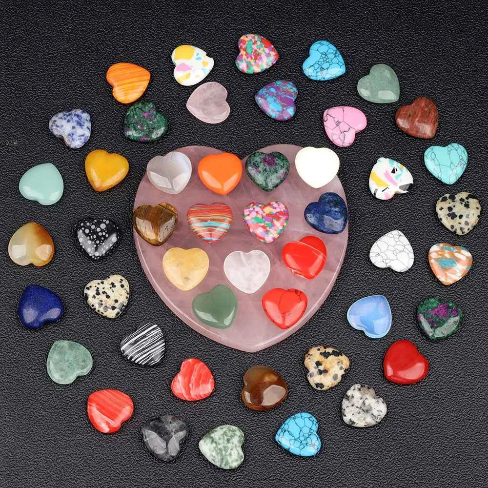10/20/30PCS 20MM Heart Shape Stone Crystal Amethyst Love Healing Stones Irregular Mineral Gravel Specimen for Home Garden Decor