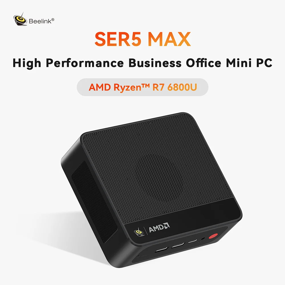Beelink Ryzen 7 SER5 MAX 6800U SER5 MAX 7735HS 6800U Mini PC AMD DDR4 24GB RAM 500GB 24G1T SSD WiFi6 4K Desktop Computer