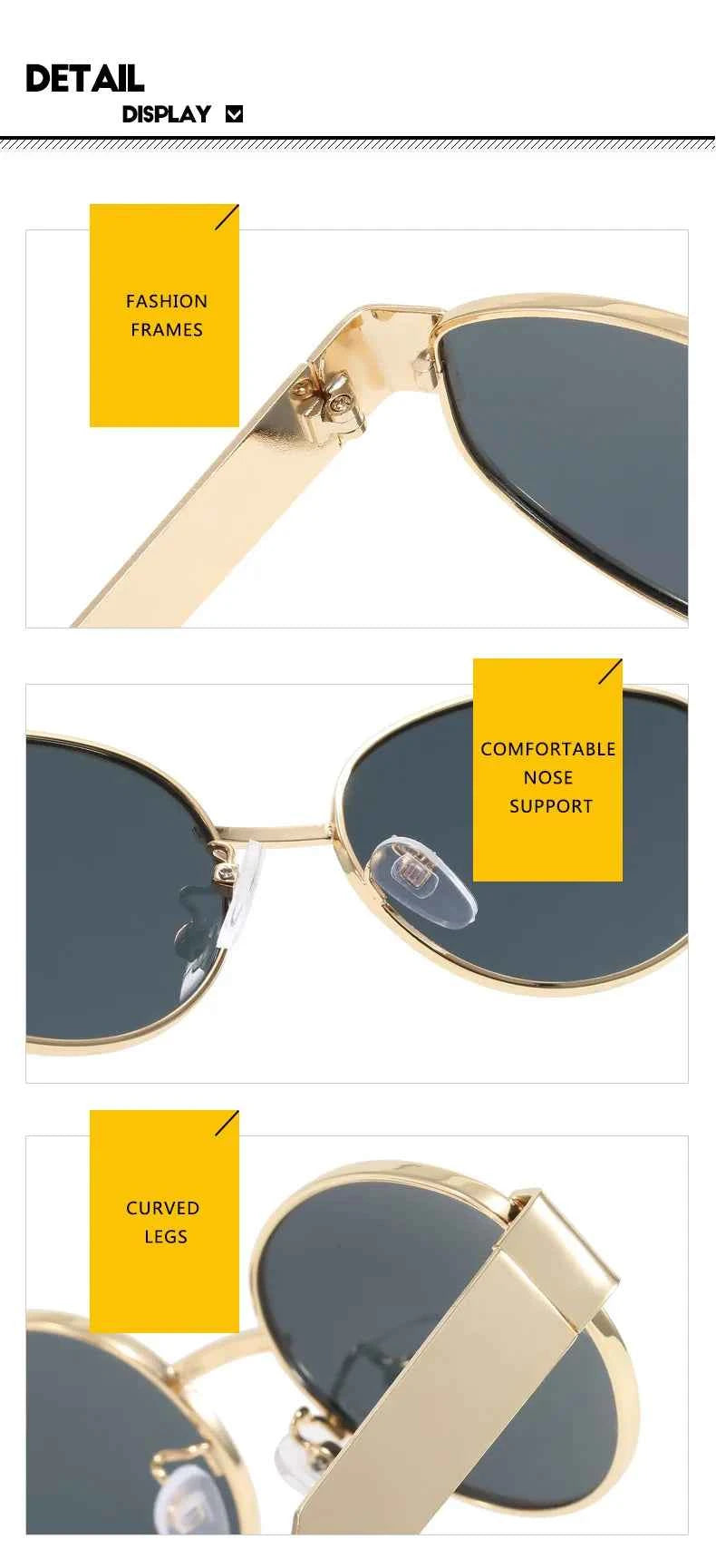 Small Metal Frame Oval Sunglasses For Women  Brand Designer Fashion Luxury Shades UV400 Eyewear Men Vintage Sunglasses 2180