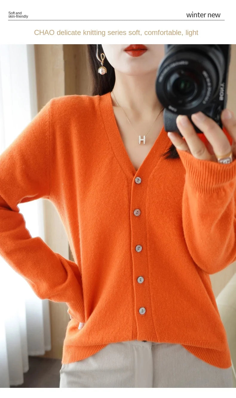 Women Cardigans 2025 Autumn Winter Single Breasted Knitwears Long Sleeve Warm Knit Cardigan Korean Fashion Spring casual Sweater