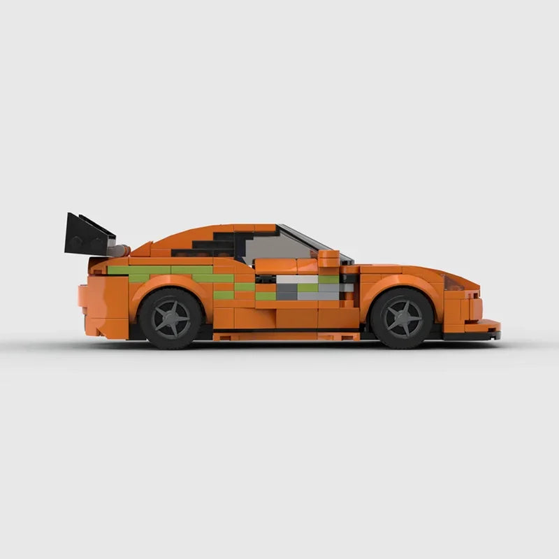 370pcs MOC Supra MK4 Sports Car Vehicle Racer Building Blocks Fast & Furious Brick Creative Garage Toys for Boys