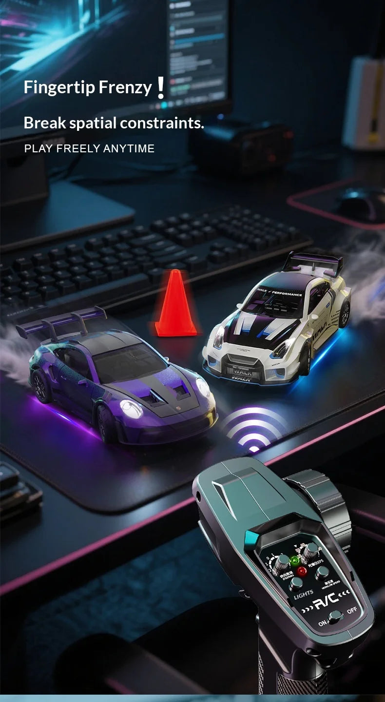 Mini Alloy RC Car 1:43 High-Speed Drifting Sports Car Boys Toy Four-Wheel Drive Simulation Race Car Remote Control Vehicle