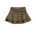 ETJ 2025  women's summer new sexy fashion hot girl style flouncy stacked decoration mid-waist short skirt pants