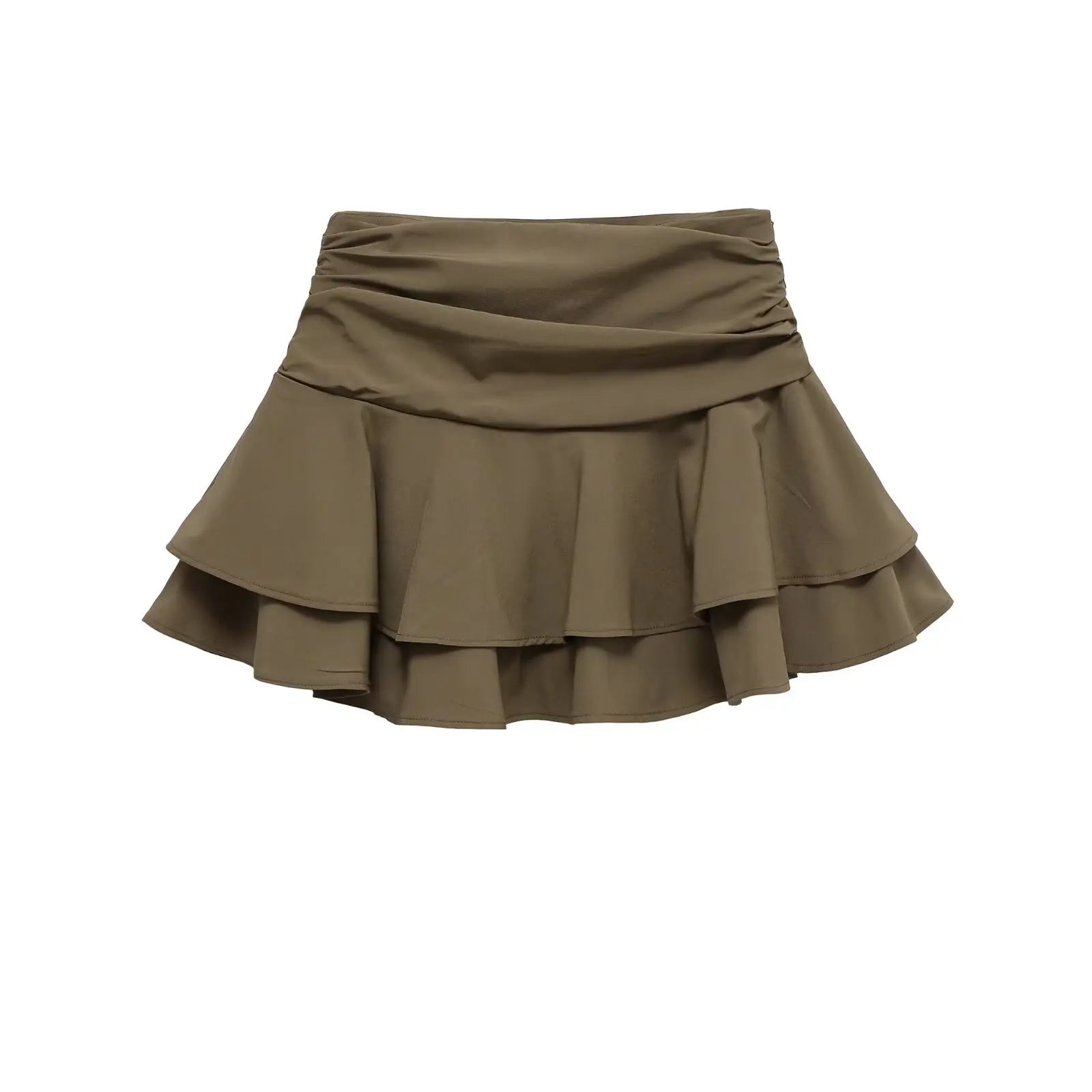 ETJ 2025  women's summer new sexy fashion hot girl style flouncy stacked decoration mid-waist short skirt pants