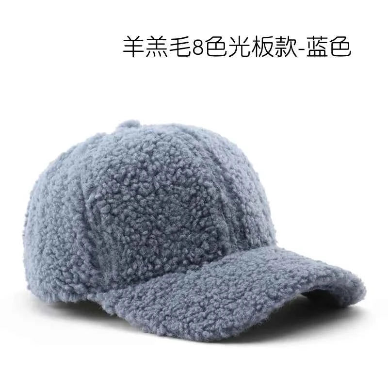 Autumn Winter Baseball Cap Women Artificial Lamb Wool Hats Keep Warm Cap Plush Baseball Caps Spring Baseball Cap Solid Sunshade