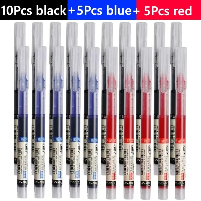 3-102Pcs/set High Quality Needle Type Gel Pens Straight Liquid Ballpoint Pen Kawaii Stationery School Office Supplies Writing