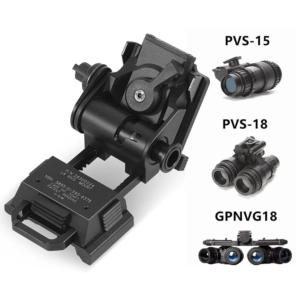 BOOIU New L4G24 NVG Tactical Helmet Mount Metal/Nylon Holder Bracket For PVS15/18  Goggles Night Vision Stent Helmet Accessories