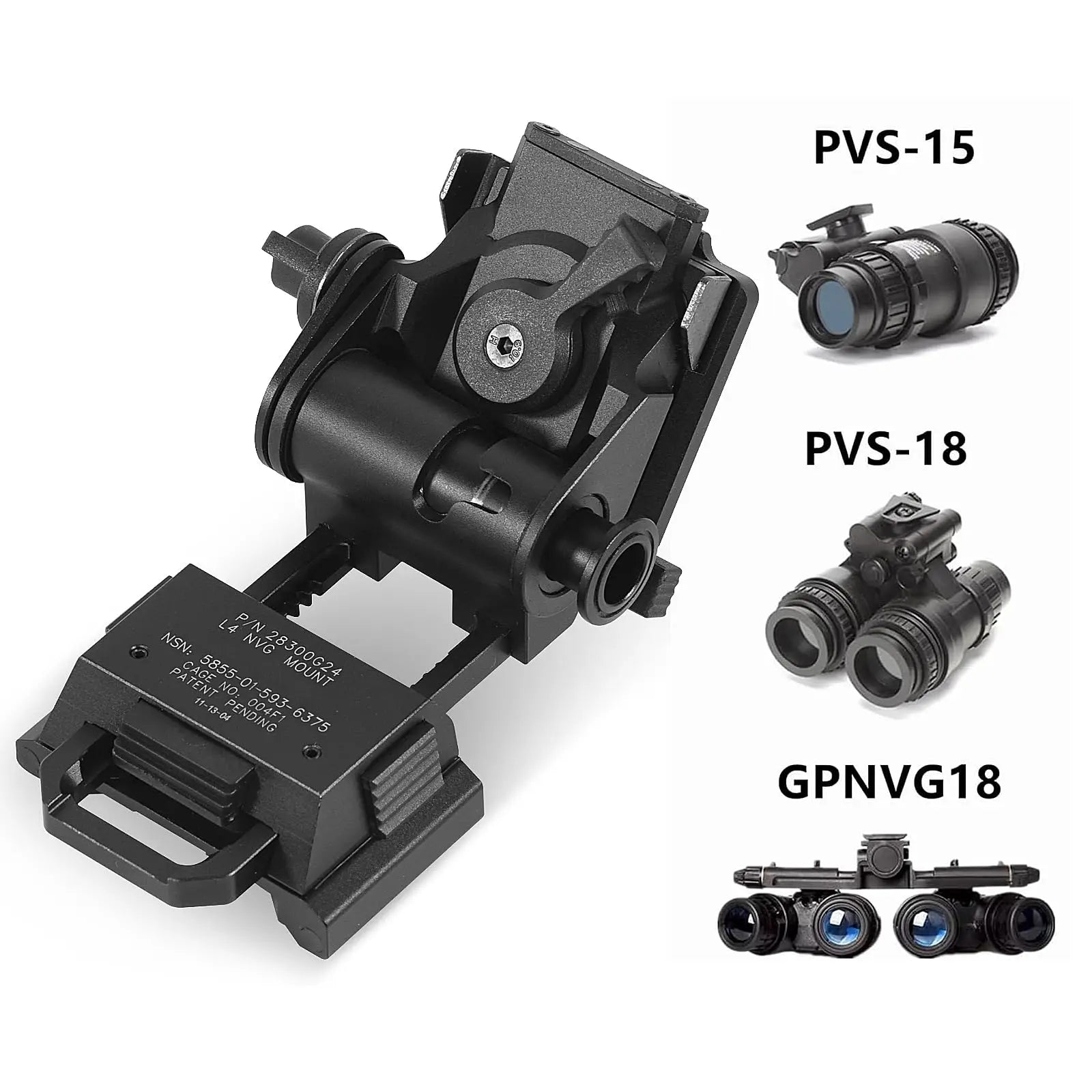 BOOIU New L4G24 NVG Tactical Helmet Mount Metal/Nylon Holder Bracket For PVS15/18  Goggles Night Vision Stent Helmet Accessories