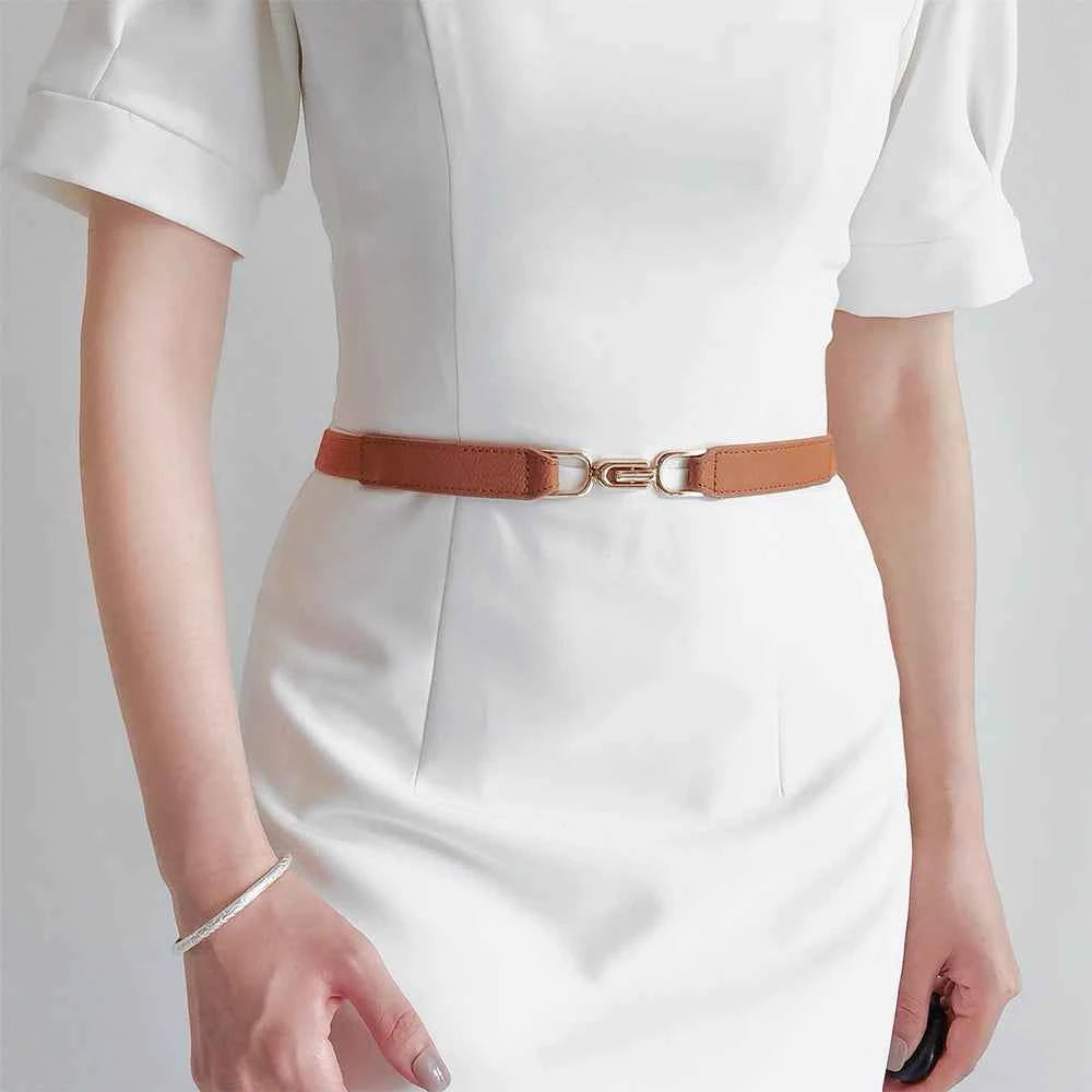 Women Skinny Belt for Dresses Ladies Fashion Elastic Belts Waist Band Cinch Waistband
