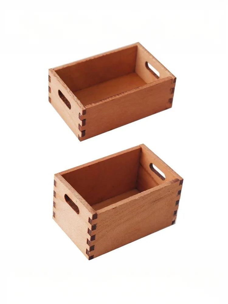♥1:12 Dollhouse Wooden Storage Basket Simulation Furniture Model Micro Dollhouse Ornament
