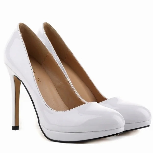 New 2026 Women Stilettos Platfrom Pumps Sexy 11cm Round Toe High Heels Shallow Elegant Lady Office Party Wedding Shoes Big Size