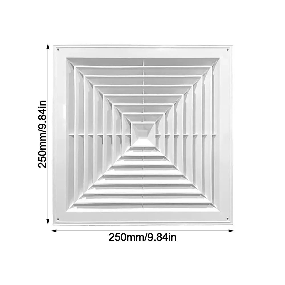 New Plastic Air Vent Grille With Flaps Square Duct Heating Vents Silent Operation White Exhaust Fan Cover Ceiling Mount