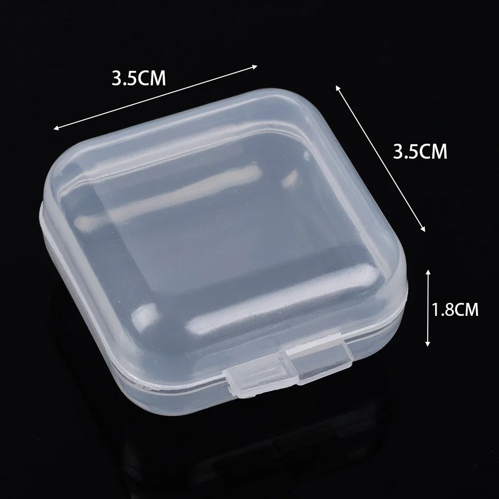 6PCS Mini Storage Box Transparent Square Plastic Box Earrings Jewelry Packaging Storage Small Square Box Jewelry Organizer