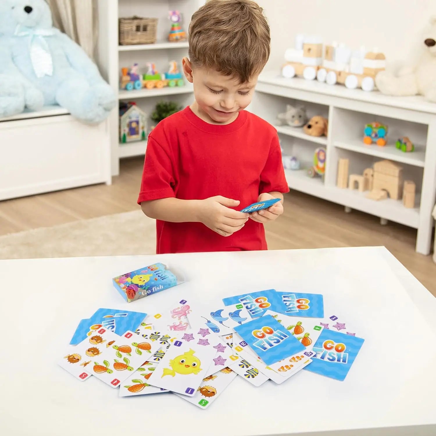 [Kids Card Games]Go Fish, Old Maid, Memory Match and Crazy 8s for Kids 4-8, Fun Toddler Card Games for Family Game Party Games
