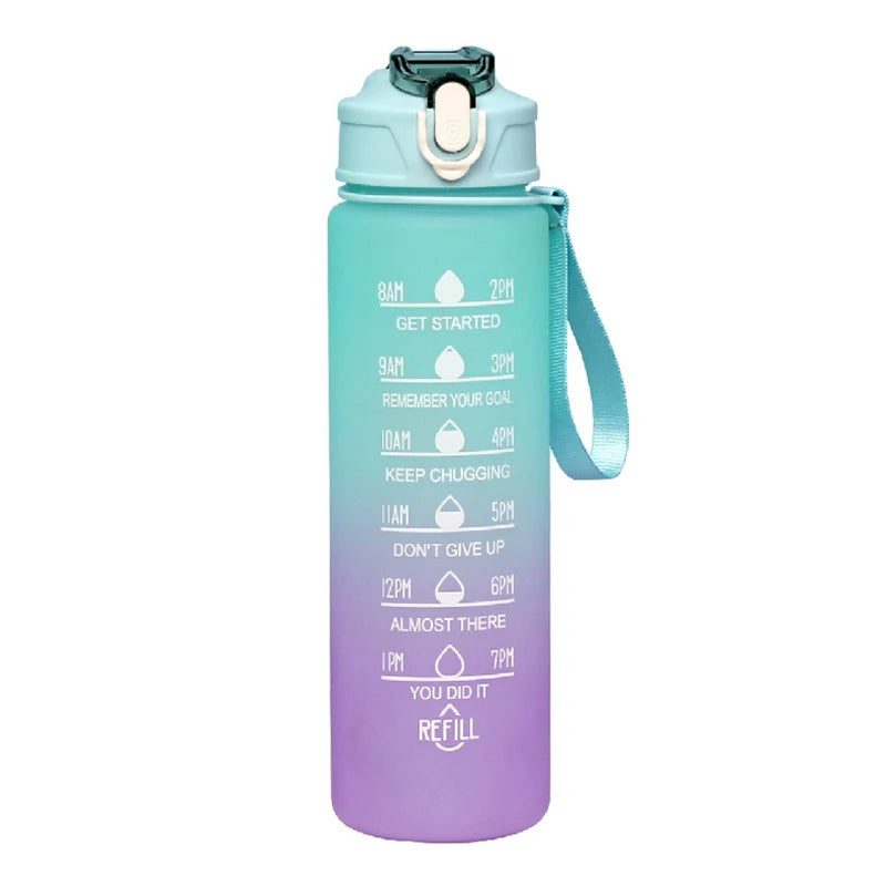 900ML Water Bottle Motivational Sports Bottle With Time Marker Leak-proof Cup Fitness BPA Free Portable Drinkware For Outdoor