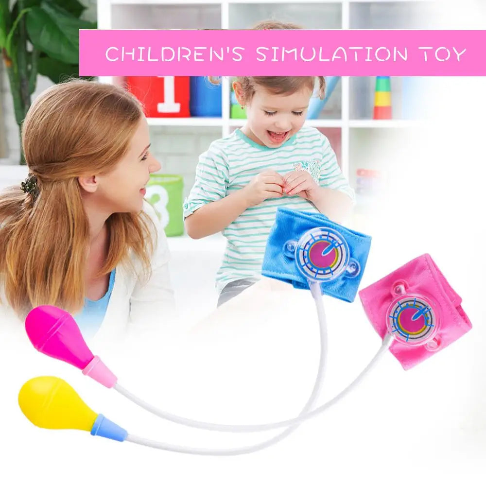 Kids Doctor Play Set Simulation Blood Pressure Monitor Toy, Pretend Medical Checkup Kit for Children Educational Gift