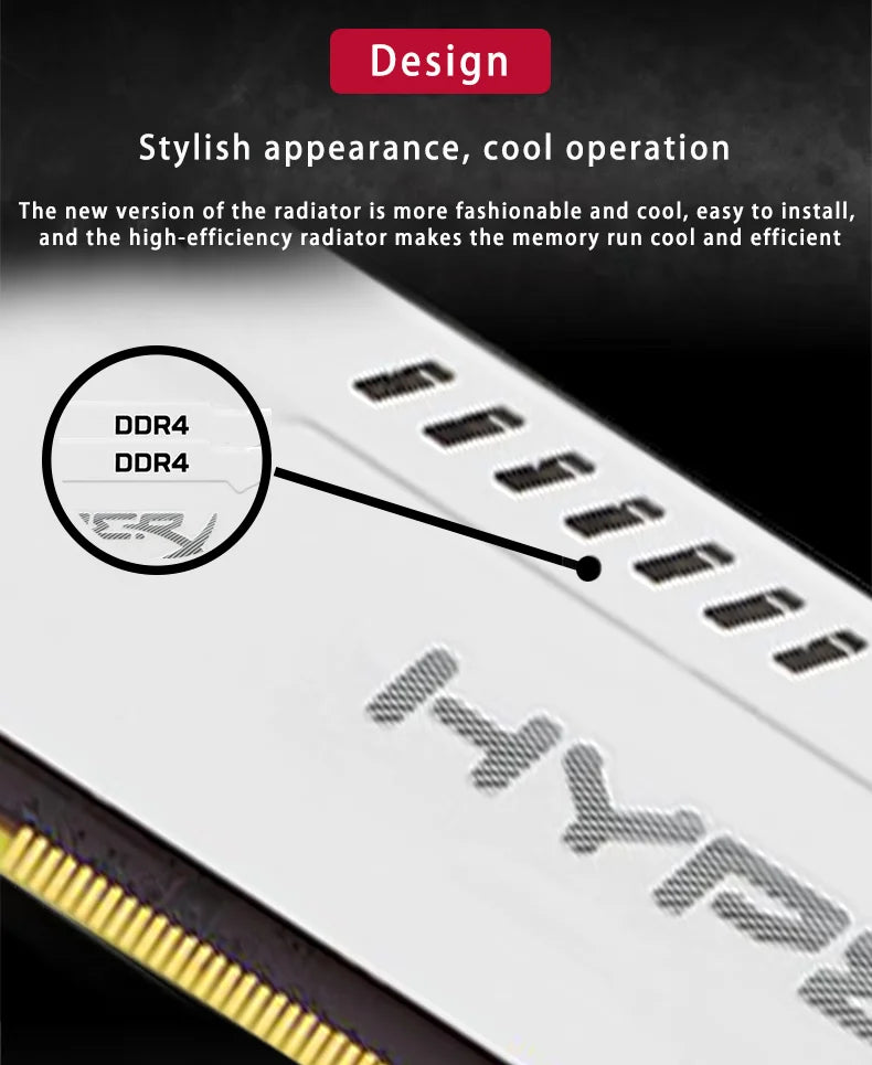 HyperX Fury Memory RAM DDR4 4GB 8GB 16GB 3600MHz 3200MHz 2666MHz 2400MHz 2133MHz Desktop Memory DIMM PC4-25600 21300 1.2V 288Pin