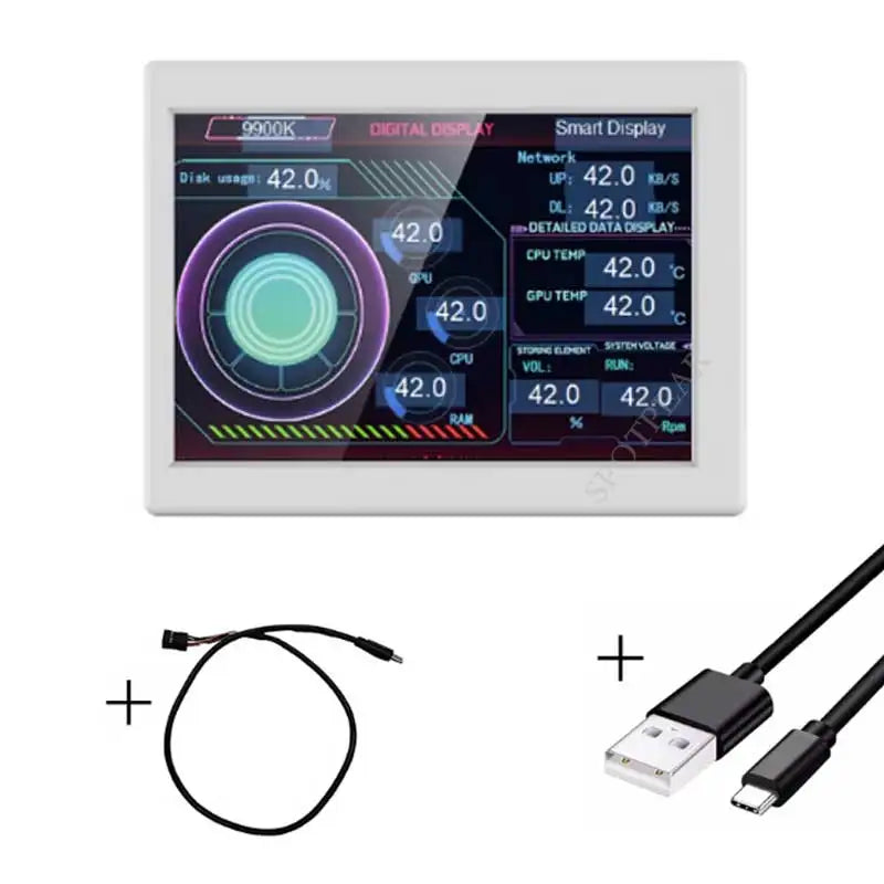 Computer Monitor 3.5inch LCD Display Screen PC CPU GPU RAM IPS Monitor USB Type C Secondary Screen