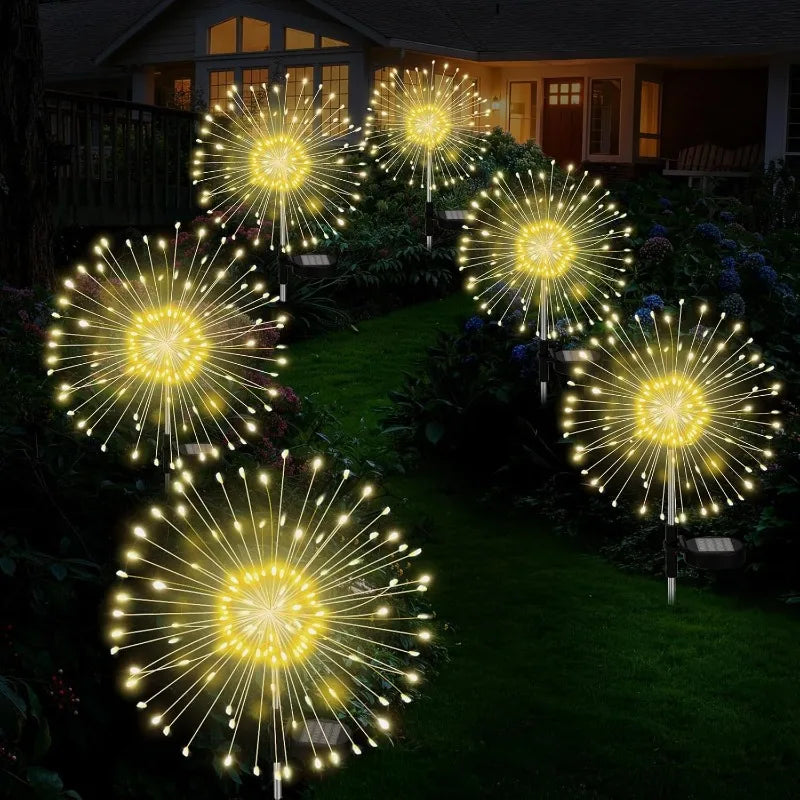 Solar Garden Lights Outdoor Waterproof Firework Lights Sparkles Landscape Fairy Light Decorations Light Yard Patio Pathway